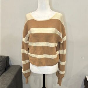 JCL Striped Tan and Cream Women's Sweater‎